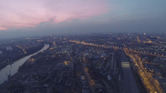 Москва-Сити. вечерний полет над городом смотреть онлайн