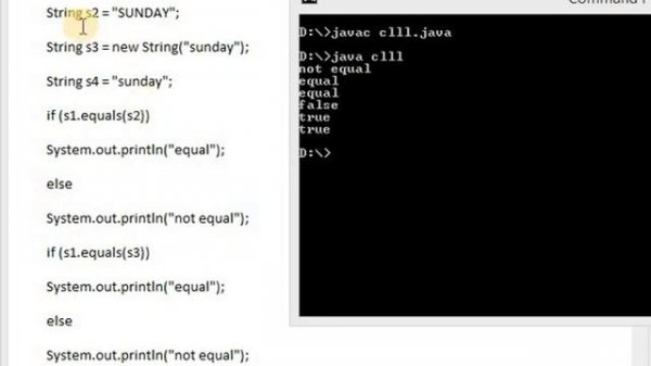 string compare using equals() in java