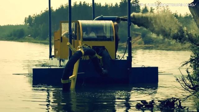 Земснаряд для добычи, дноуглубления и очистки. "Боцман 400". suction dredger смотреть онлайн