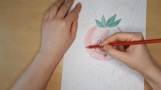 Рисую помидор на грядке|La tomate|Video pour les enfants| YouTubekids|Рисую детскими карандашами смотреть онлайн