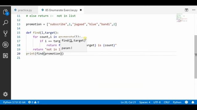 Enumerate Solution Exercise || Python tutorial смотреть онлайн