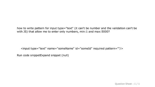 HTML : pattern for input type="text" with min and max number смотреть онлайн