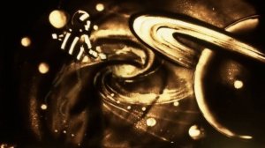 Рисунок песком - космос. Песочное шоу.SPACE.