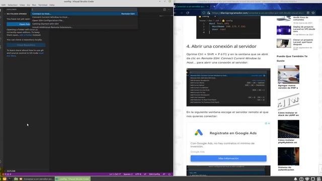 Conectar a un servidor por SSH desde Visual Studio Code смотреть онлайн