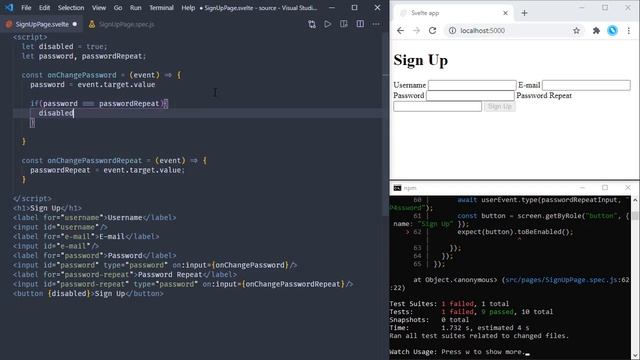 Svelte with Test Driven Development - Form Interactions & Reactive Declarations смотреть онлайн