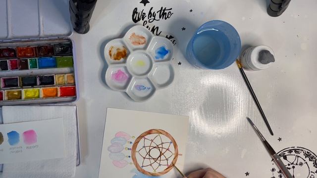 Уроки рисования акварелью. Ловец снов. Часть 3. смотреть онлайн