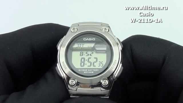Мужские японские наручные часы Casio W-211D-1A смотреть онлайн