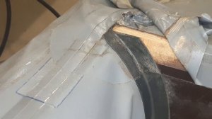 Ремонт лодки ПВХ: травит под транцем. №1