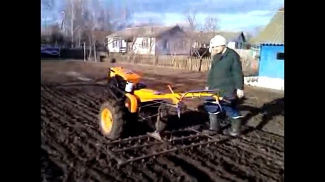 Мотоблок Кентавр с самодельной бороной смотреть онлайн