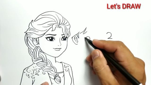 AMAZING, How to turn words FROZEN 2 into cartoon for kids / drawing princess elsa and anna смотреть онлайн