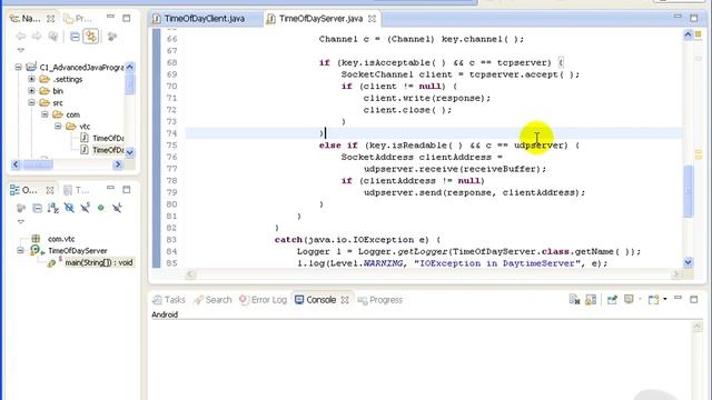 VTC Player Advanced Java Programming Java SE 7, Client Server Example смотреть онлайн