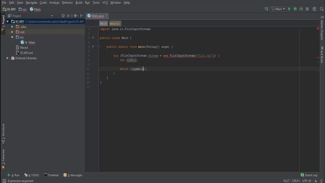 #6 Чтение из файла через байтовый поток / Java IO / Source Code ⚠️ Deprecated смотреть онлайн