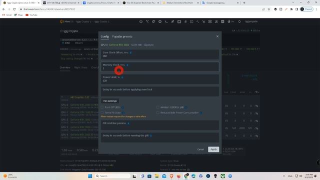 RTX 3060 Dynex Settings HiveOS! @ 68w смотреть онлайн