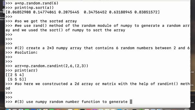 Python NumPy Tutorial For Beginners - RANDOM MODULE SOME EXAMPLES смотреть онлайн