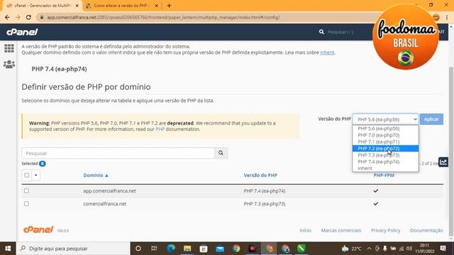 Como habilitar php 7 2 para instalação do seu Foodomaa 3 2 0 смотреть онлайн