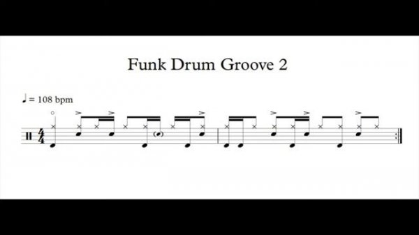 Funk Drum Loop 2 (108 bpm) | Drum Beat | Drum Groove | Drum Track | Drums Only | Metronome 108 bpm