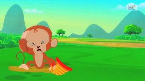 Five Little Monkeys Jumping On The Bed | Colorful Monkeys | Nursery Rhymes | Kids Songs