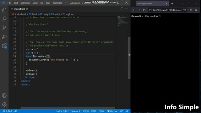 Functions in javascript | Javascript tutorial in tamil | info simple смотреть онлайн