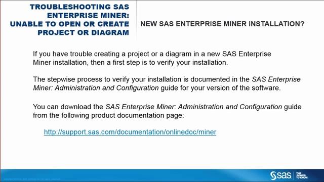 Troubleshooting SAS Enterprise Miner: Unable to Open or Create Project or Diagram смотреть онлайн