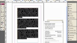 Настройки текста в палитре Paragraph в Adobe InDesign