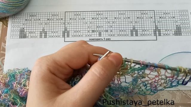 МК Шаль "Кодама"/Обучающее видео для начинающих/Вязание спицами/ с 63 по 84 ряда/часть 4 смотреть онлайн