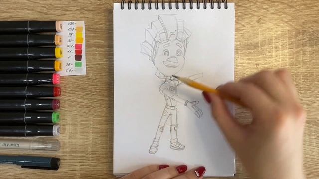Как нарисовать Файера карандашом и скетч маркерами | Рисунок для детей, поэтапно и легко смотреть онлайн