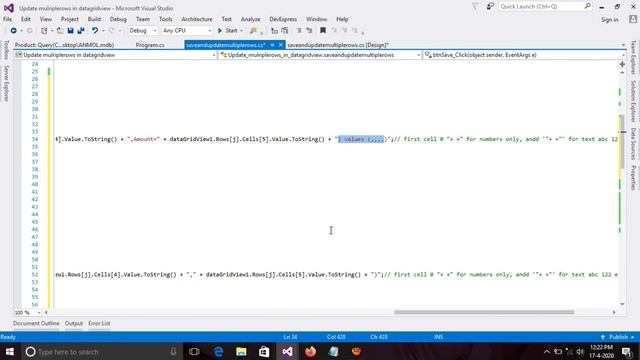 C# Save and Update Multiple Rows of Datagridview using One Button | Anmol c# Tutorial | Part-2 смотреть онлайн