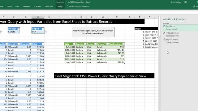 Excel Magic Trick 1358: Query Dependencies View in Power Query (Get & Transform) смотреть онлайн