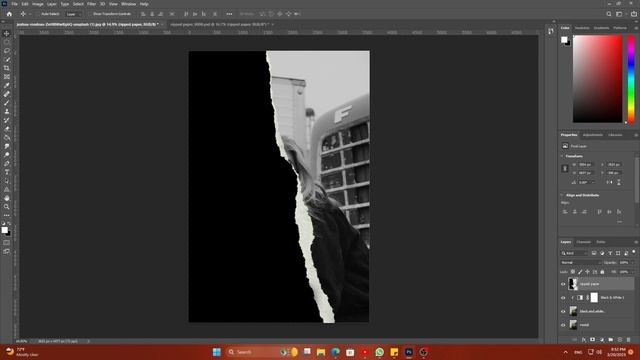 Torn Paper Effect | Ripped Paper Photoshop | Photoshop Tutorial for Beginners in English | Adobe смотреть онлайн