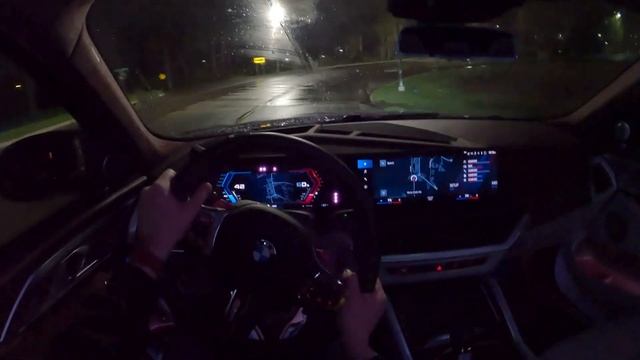 2023 BMW XM - POV Rainy Night Drive (Binaural Audio)
