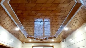 Фигурные потолки из вагонки. Потолки рисунком из вагонки