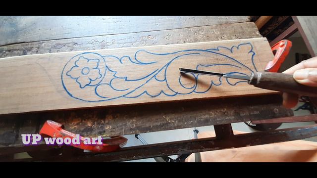 wood carving- v chisel simple carving tutorial part 11 UP wood art смотреть онлайн