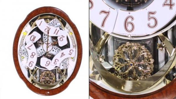 RHYTHM Magic Motion Clock 4MH412WU23 Woodgrain Marvelous