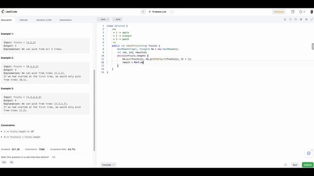 Google Programming Interview Question | Fruit Into Baskets | Java | Sliding Window смотреть онлайн