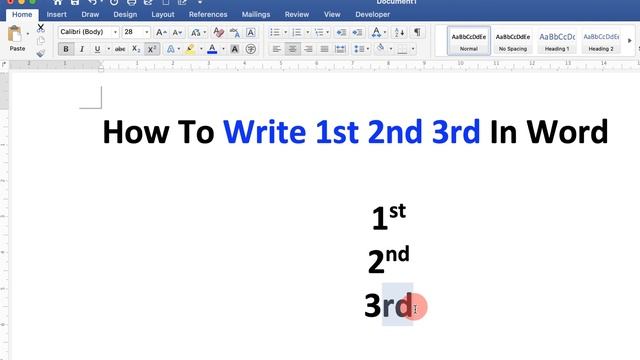 How To Write 1st 2nd 3rd In Word (Microsoft) смотреть онлайн