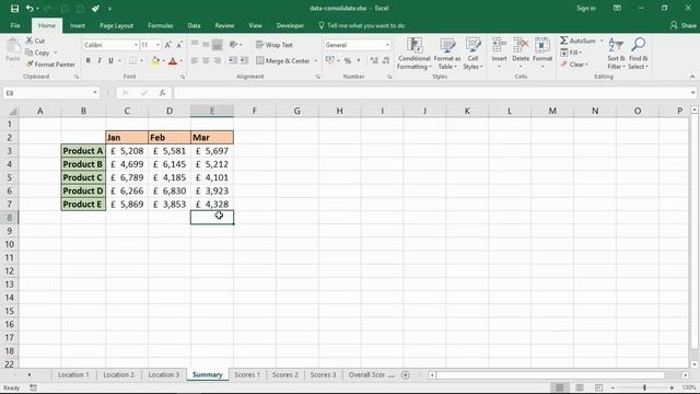Consolidate Worksheets in Excel with Data Consolidation Tool смотреть онлайн