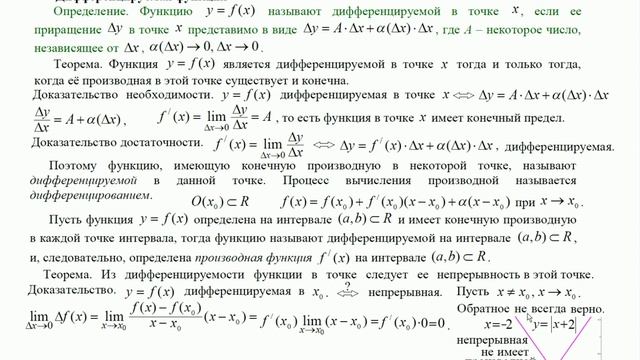 Матанализ Дифференциальное исчисление Лекция 1 Определение производной смотреть онлайн