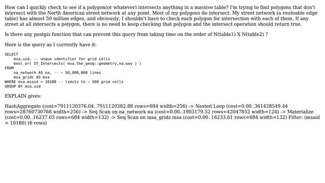GIS: Looking for boolean intersection of small table with huge table (2 Solutions!!) смотреть онлайн