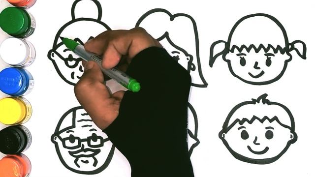 Cute Family Drawing, Coloring and painting for kids and Toddlers ll How to Draw Family Drawing смотреть онлайн