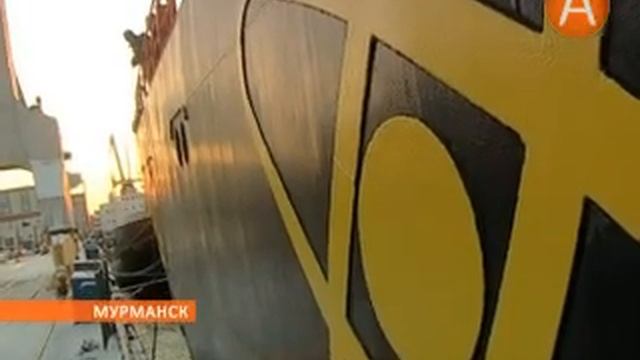 Атомоход «50-лет Победы» идёт в Белое море 28.02.2014 смотреть онлайн