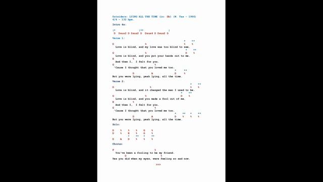 Outsiders: LYING ALL THE TIME - Original & In Sync LYRICS & CHORDS - Free* TAB: DairyBeat: смотреть онлайн