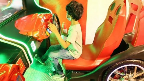 Playing Moto Race Game In Global Village??