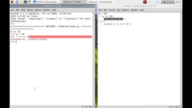 This videos for you Leon - Python IDLE if else statement смотреть онлайн