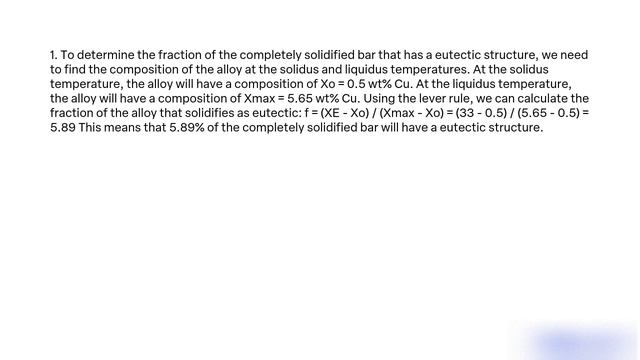 AI Cu phase diagram has a eutectic point as shown below with TmAI=660Â°C, TE=548Â°C, Xmax=5 65 wt% смотреть онлайн