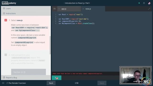 Your First React Component: ReactJS CodeCademy смотреть онлайн