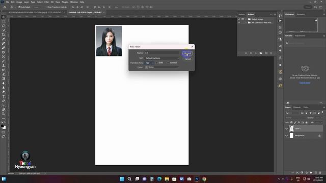 Action In Photoshop One Click| Photoshop Action ဖြင့် လိုင်စင်ပုံ အမြန်ပွားခြင်း| THIHA