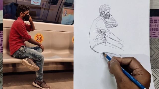 How to draw free hand sketch with pencil | figure sketching tutorial for beginners. смотреть онлайн