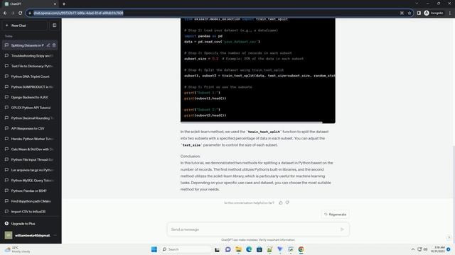How to split the dataset in python based on the number of records смотреть онлайн