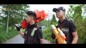 GUGU Nerf War : SQUAD S.W.A.T CID Dragon Nerf Guns Battle Rob Prisoners Mask