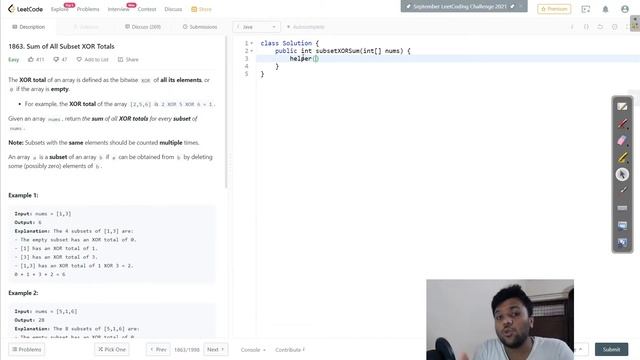 Sum of All Subset XOR Totals | LEETCODE - 1863 | Easy solution смотреть онлайн